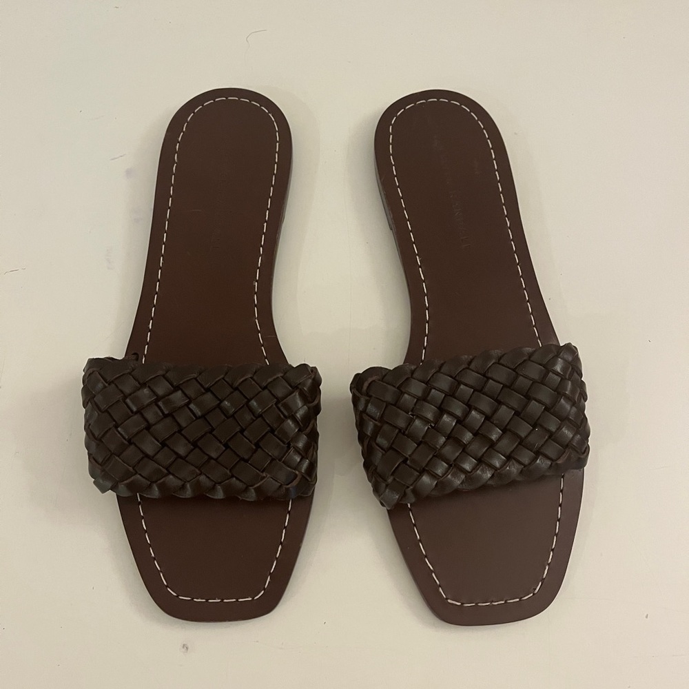 LOEFFLER RANDALL New Joey Sandals Braided Leather Sandal flats flat 9 br…